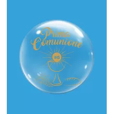DECO B-LOON 10" PRIMA COMUNIONE STAMPA ORO 5 pz.
