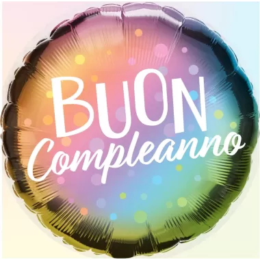 18" BUON COMPLEANNO POIS SFUMATO METAL