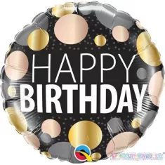 18" HAPPY BIRTHDAY NERO/ROSE GOLD