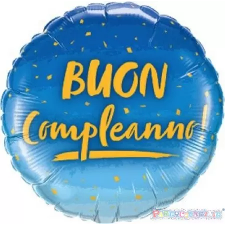 18" BUON COMPLEANNO BLU/ORO