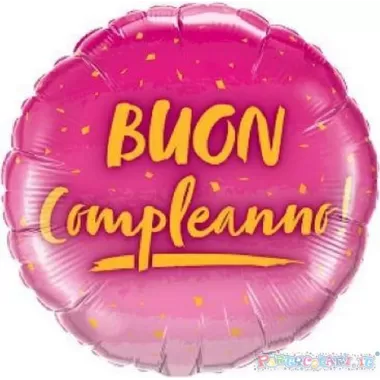 18" BUON COMPLEANNO FUCSIA/ORO