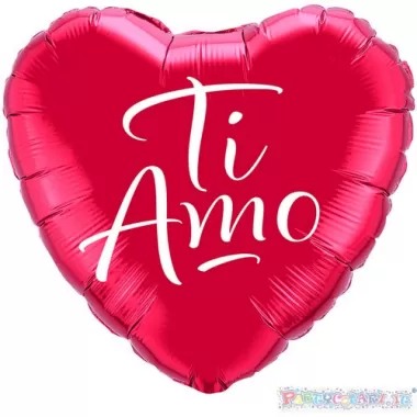 18" TI AMO CUORE ROSSO/BIANCO
