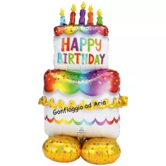 AIRLOONZ HAPPY BIRTHDAY TORTA cm.134