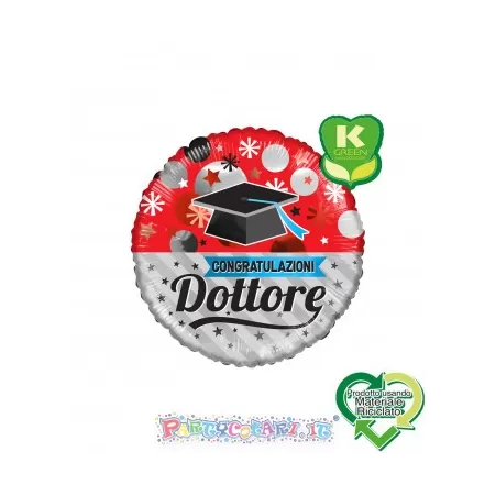 18" CONGRATULAZIONI DOTTORE CON TOCCO K-GREEN