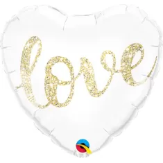 18" CUORE BIANCO LOVE ORO