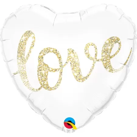 18" CUORE BIANCO LOVE ORO