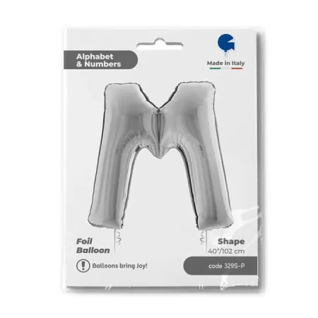 LETTERA M ARGENTO cm.100