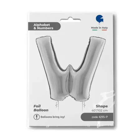 Letter W Silver cm.100