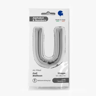 LETTERA  U ARGENTO cm.35