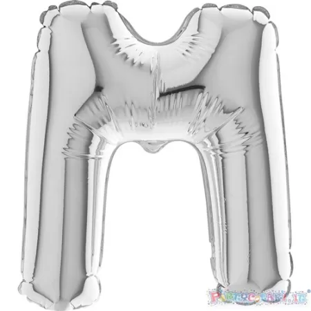 MYLAR 17  SILVER LETTERA  M  pz.5