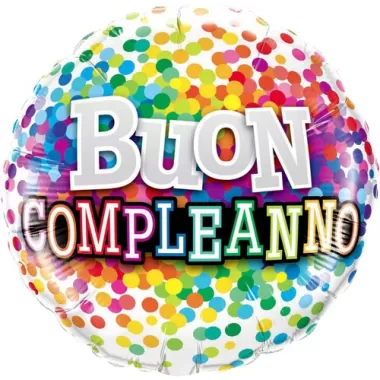 18" BUON COMPLEANNO CORIANDOLI