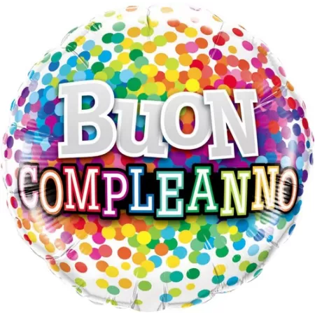 18" BUON COMPLEANNO CORIANDOLI