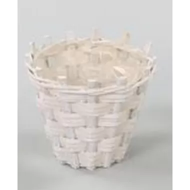 CESTINO INTRECCIATO Ø 20 BIANCO  h.18