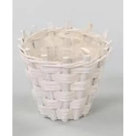 CESTINO INTRECCIATO Ø 20 BIANCO  h.18