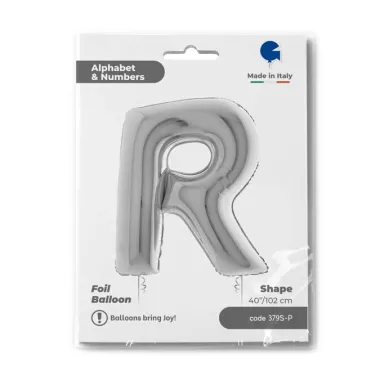 LETTERA R ARGENTO cm.100