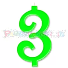 CANDELA cm.10 VERDE FLUO 3