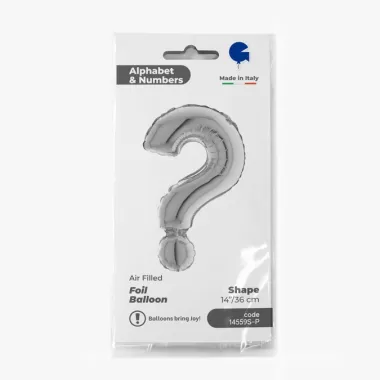 SIMBOLO PUNTO INTERROGATIVO ARGENTO cm.35