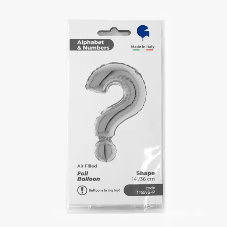 SIMBOLO PUNTO INTERROGATIVO ARGENTO cm.35