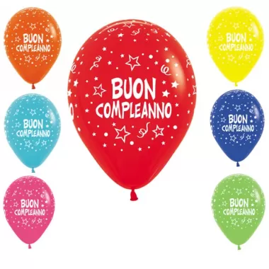 12" BUON  COMPLEANNO STELLE ASSORTITO