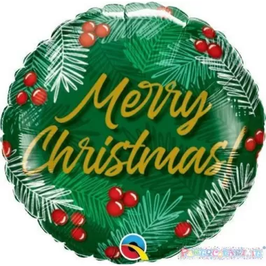 18" MERRY CHRISTMAS VERDE BACCHE