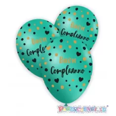 12" BUON COMPLEANNO POIS E CUORI TIFFANY  pz.100