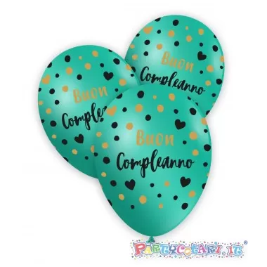 12" BUON COMPLEANNO POIS E CUORI TIFFANY  pz.100