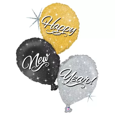 SS 40" HAPPY NEW YEAR BALLOON TRIO