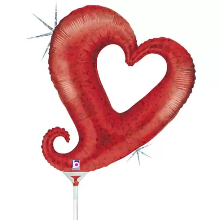 14" MS CATENA DI CUORI HOLO pz.10