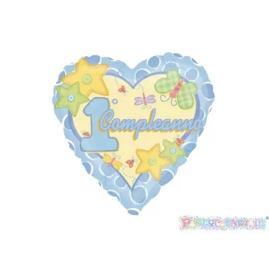 18" CUORE 1° COMPLEANNO BIMBO