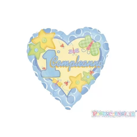 18" CUORE 1° COMPLEANNO BIMBO