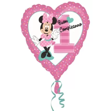 18" 1 ANNO MINNIE CUORE BUON COMPLEANNO