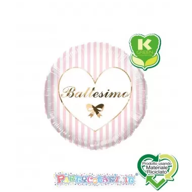 18" BATTESIMO ROSA E ORO STRISCE