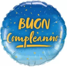 MS BUON COMPLEANNO BLU/ORO pz.3