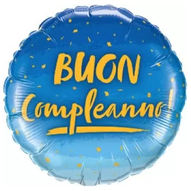 MS BUON COMPLEANNO BLU/ORO pz.3