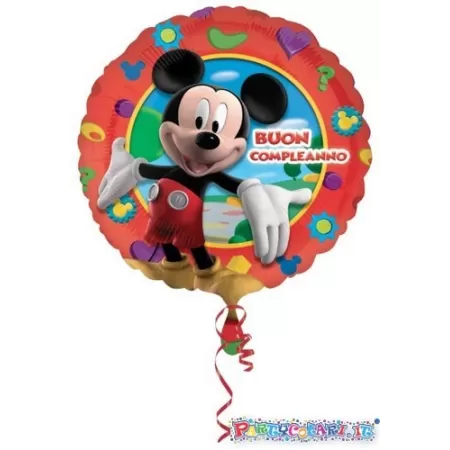 18" MICKEY BUON COMPLEANNO ROSSO
