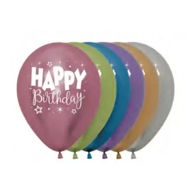 12" HAPPY BIRTHDAY REFLEX ASSORTIRO pz.12