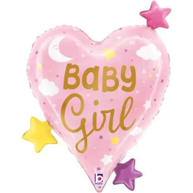 25" SS BABY GIRL HEART STARS