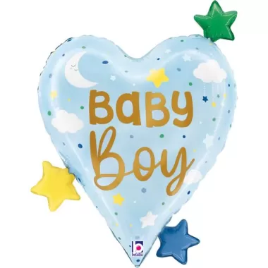 25" SS BABY BOY HEART STARS
