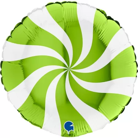 18" Swirly White-Lime Green