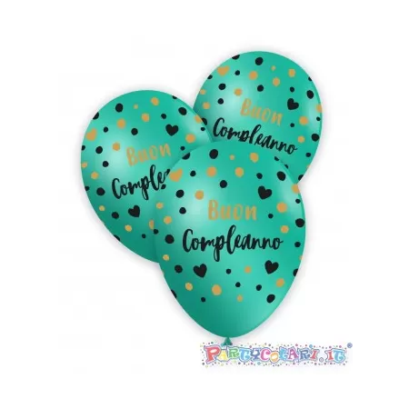 12" BUON COMPLEANNO POIS E CUORI TIFFANY  pz.100
