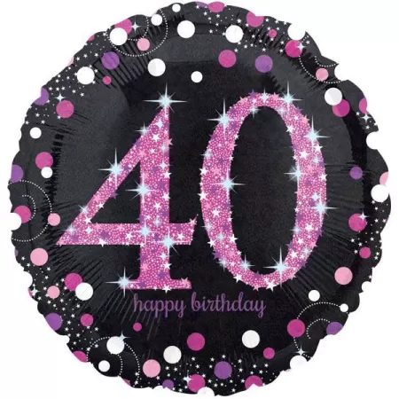 18" 40 ANNI FUCSIA E NERO