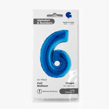 NUMERO 6 BLU cm.35