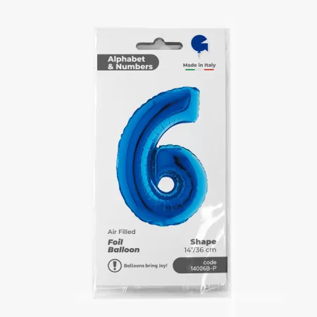 NUMERO 6 BLU cm.35