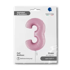 NUMERO 3 ROSA cm.102