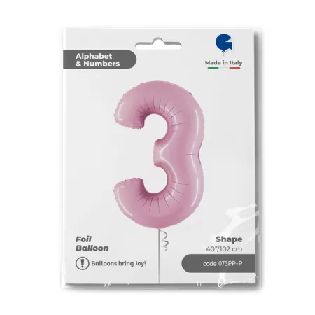 NUMERO 3 ROSA cm.102