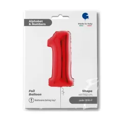 NUMERO 1 ROSSO cm.102
