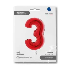 NUMERO 3 ROSSO cm.102