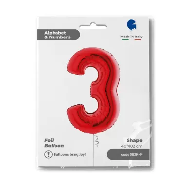 NUMERO 3 ROSSO cm.102