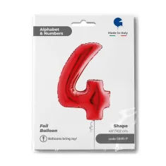 NUMERO 4 ROSSO cm.102