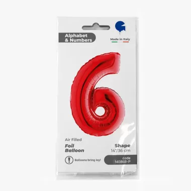 NUMERO 6 ROSSO cm.35